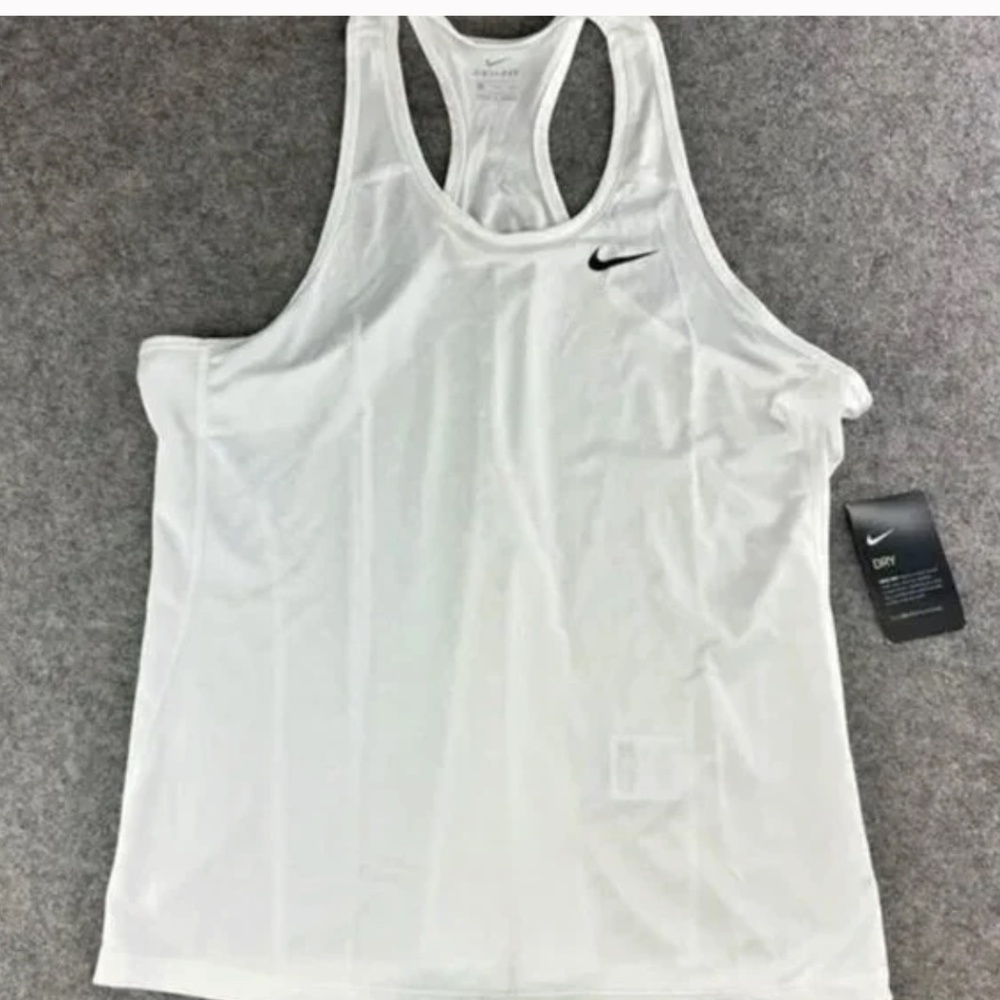 Women's White Nike Dry Racer Back Tank 2XL NWT
